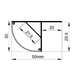 PERFIL DE ALUMÍNIO PARA FITA DE LED ES-3030L