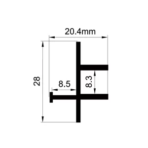 Aluminium Surface Cabinet Led Profile ES-2028