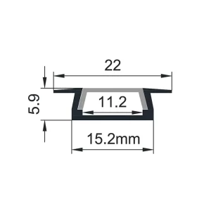 Canais de alumínio para fitas LED ES-2206