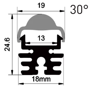 Aluminum LED profile with Lens for Narrow Beam ES-1824C