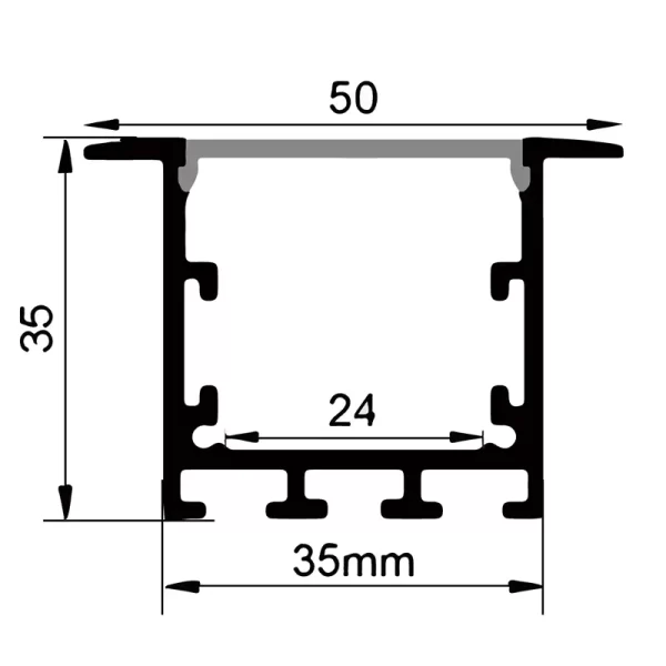 Monteringsskinner i aluminium ES-3535E