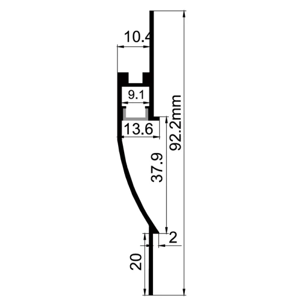 Anti-glare gepolariseerd licht LED Strip profielen ES-9214