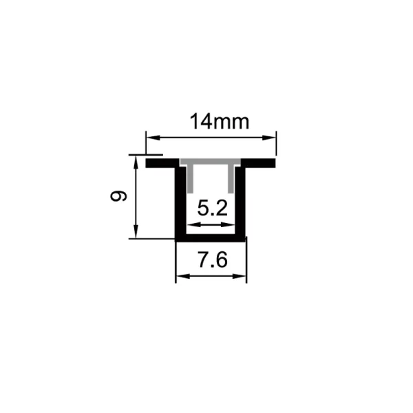 Tira de LED NEGRA Canal Difusor ES-0814