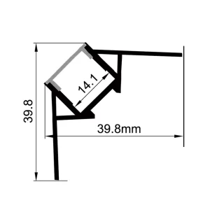 SCHWARZER LED-Streifenlicht-Diffusor-Kanal ES-3939