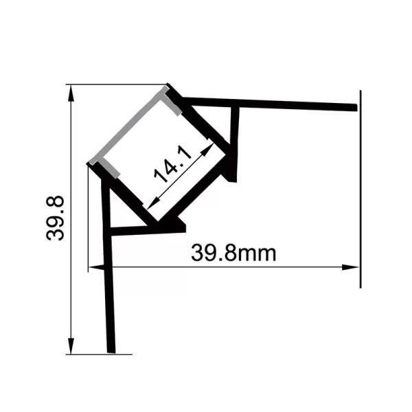 BLACK LED Strip Light Diffuser Channel ES-3939