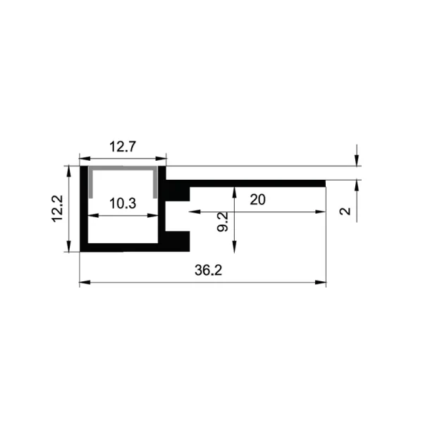 Biegsamer LED-Streifen aus Aluminiumprofil ES-3612UD