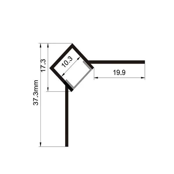 Perfil de aluminio serrado curvable ES-3838BS