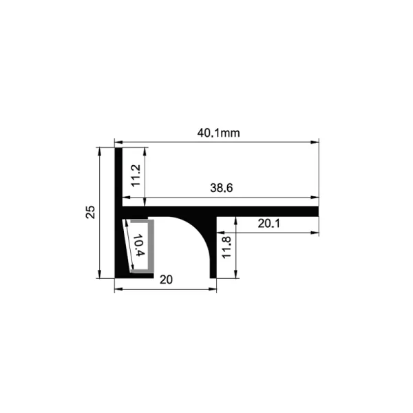 Bendable Serrated Aluminum Profile ES-4014BLR