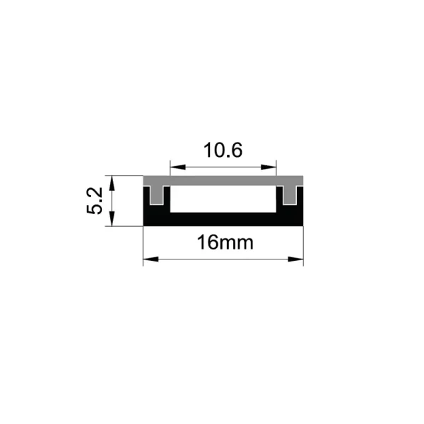 Perfil LED em alumínio fino dobrável para montagem à superfície ES-1605