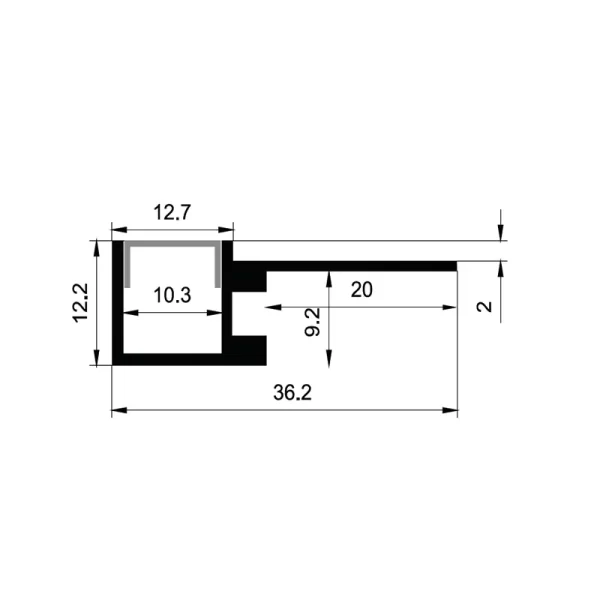 Buigbaar Slank Aluminium LED Profiel Opbouw ES-3612LR