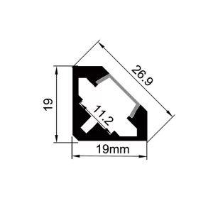 Black LED Aluminum Channels ES-1919