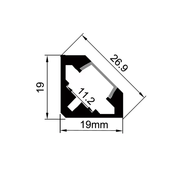 Zwarte LED Aluminium Kanalen ES-1919