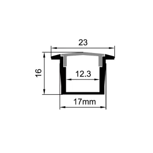 Sort LED Aluminiumsprofil Sort Diffusor ES-2515B