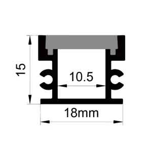 Platta aluminiumprofiler för LED-lampor för golv ES-1814