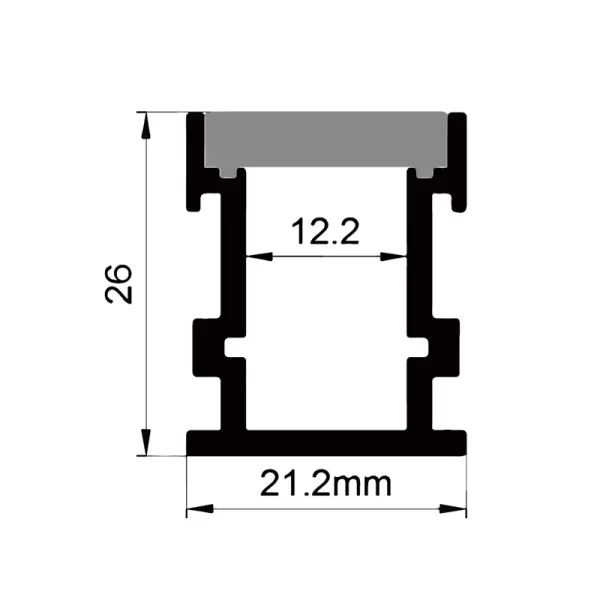 Flat Aluminium LED Light Extrusions For Floor ES-2126