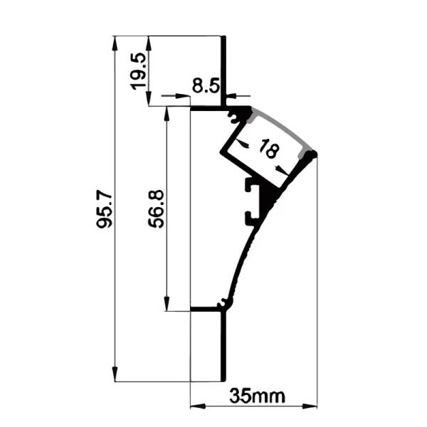 EXTRUSIONES LED Serie Pared ES-3596