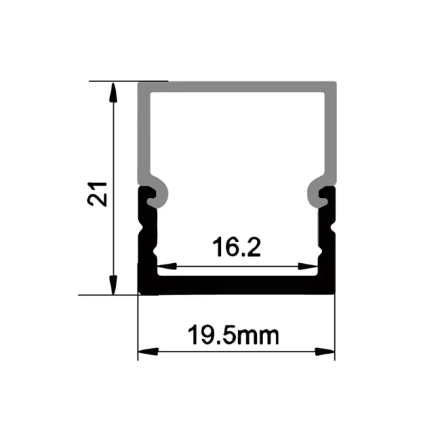 Perfil de aluminio para tiras LED ES-2016B