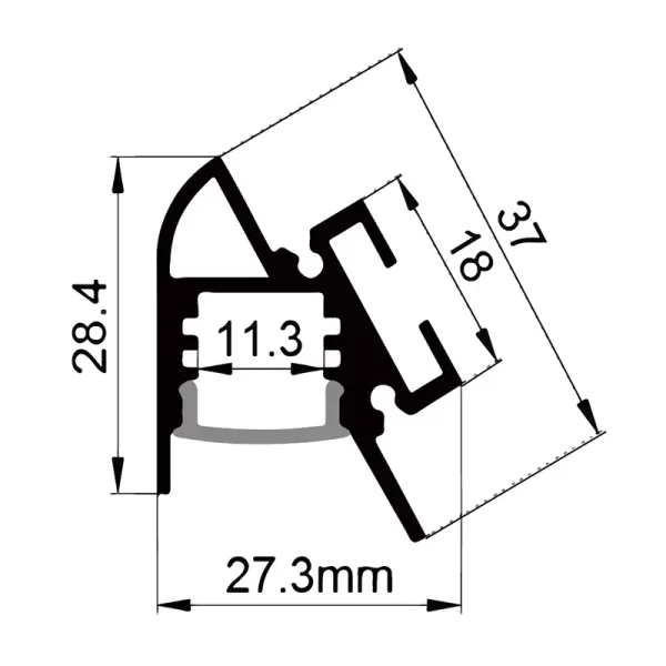 LED-remsor Profiler Vägg Serie ES-2728