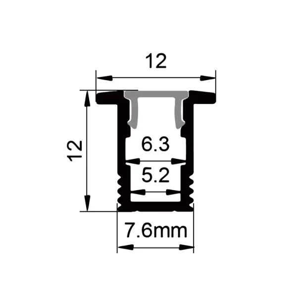 Mini læbe hævet LED-profil ES-0812