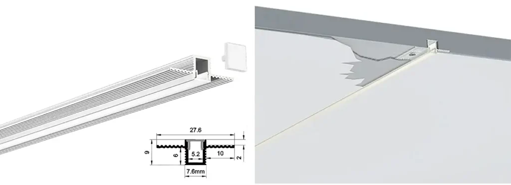 Eingebettetes Deckenprofil aus Aluminium