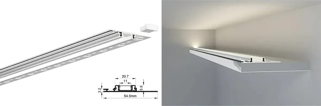 Techo oculto LED perfil de aluminio