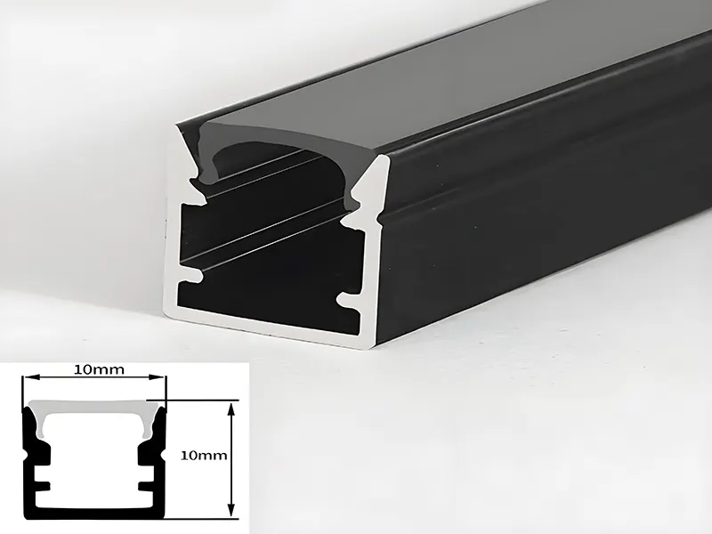 Perfil de alumínio LED preto