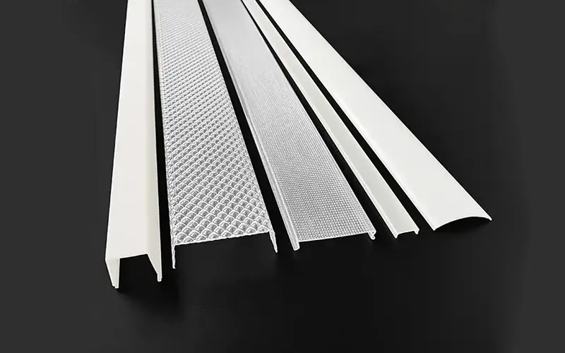 LED light diffusion strip showing uniform light output and reduced glare