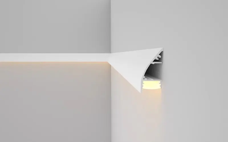 white LED aluminum channel profile with diffuser for LED strip lighting