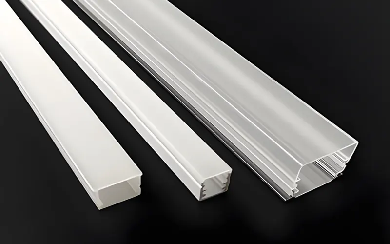 Diffusore LED smerigliato installato nel profilo LED che crea un'illuminazione omogenea e priva di abbagliamenti