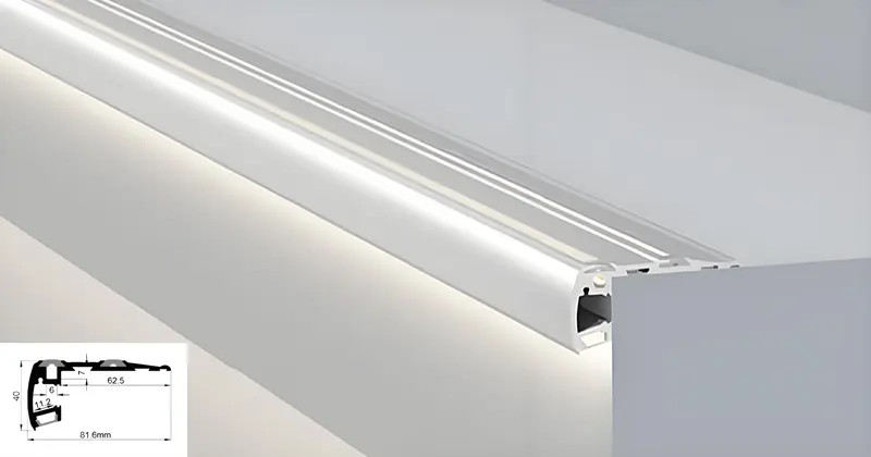 Profilé aluminium à LED pour l'éclairage des escaliers (8038)